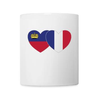 Liechtenstein France Drapeau Coeur - Mug blanc - blanc - Devant