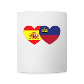 Spanien Liechtenstein Flagge Herz - Tasse - Weiß - Vorne