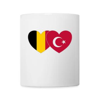 Belgique Turquie Drapeau Coeur - Mug blanc - blanc - Devant