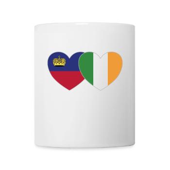 Liechtenstein Irland Flagge Herz - Tasse - Weiß - Vorne