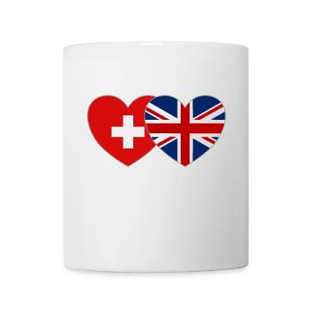 Schweiz England Flagge Herz - Tasse - Weiß - Vorne