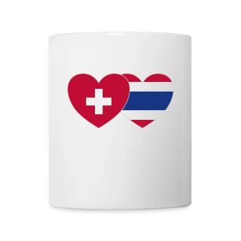 Schweiz Thailand Flagge Herz - Tasse - Weiß - Vorne