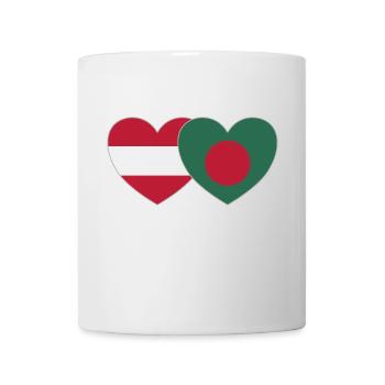 Österreich Bangladesch Flagge Herz - Tasse - Weiß - Vorne