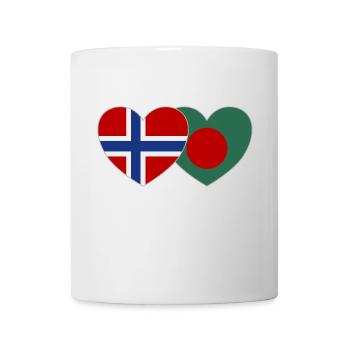 Norway Bangladesh Flag Heart - Mug - white - Front