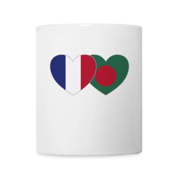 France Bangladesh Flag Heart - Mug - white - Front