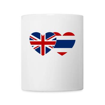 England Thailand Flagge Herz - Tasse - Weiß - Vorne