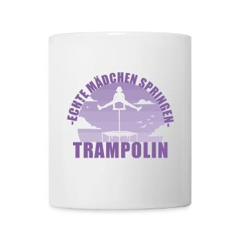 Echte Mädchen springen Trampolin Geschenk - Tasse - Weiß - Vorne