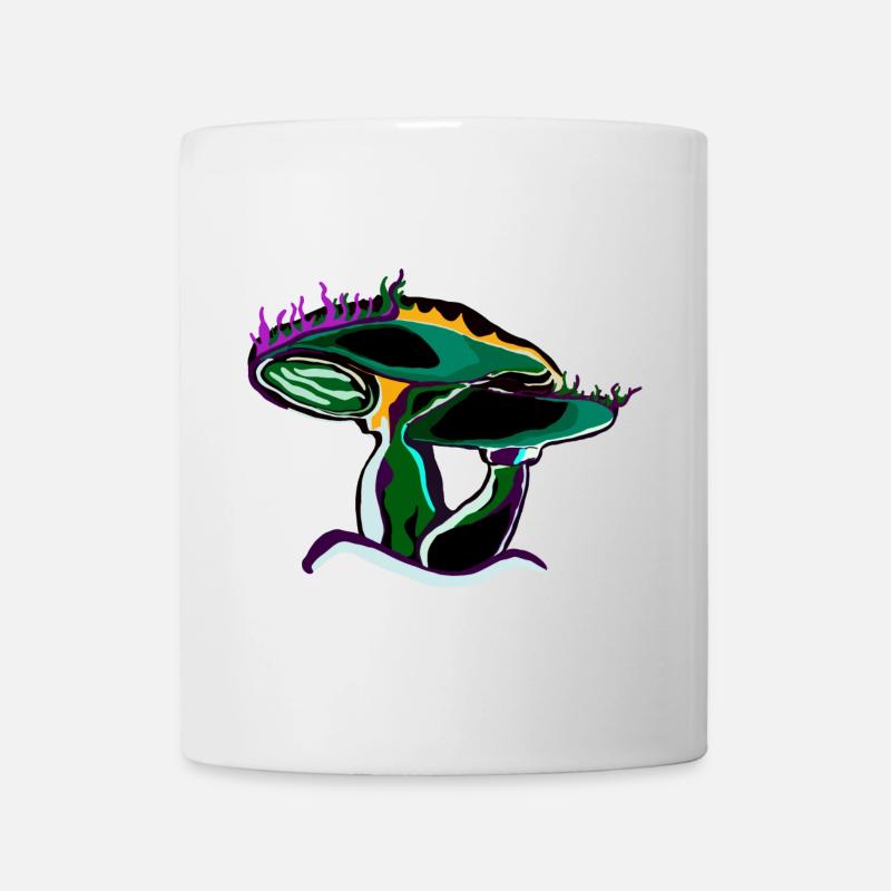 Psychedelische Pilzskizze Neonfuchsia - Tasse - Weiß