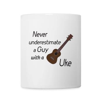 Ne sous-estimez jamais un gars avec un uke ! noir - Mug blanc - blanc - Devant