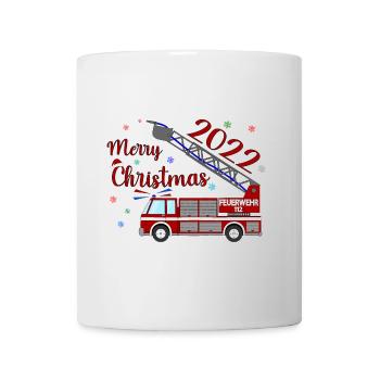 Camion de pompiers Joyeux Noël 2022 - Mug blanc - blanc - Devant
