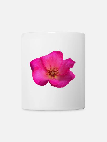 Rose fuschia hyperréaliste dessinée main au feutre - Mug blanc - blanc