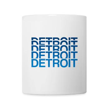 Detroit Blau Wiederholung - Tasse - Weiß - Vorne