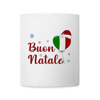 Buon Natale Weihnachten Italien Flagge - Tasse - Weiß - Vorne