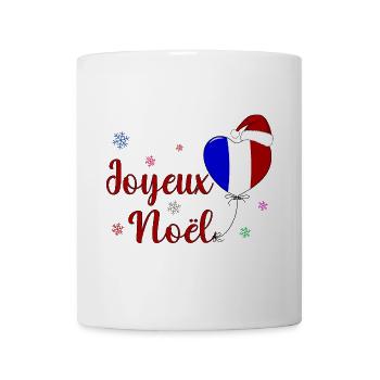 Joyeux Noel Weihnachten Frankreich Flagge - Tasse - Weiß - Vorne