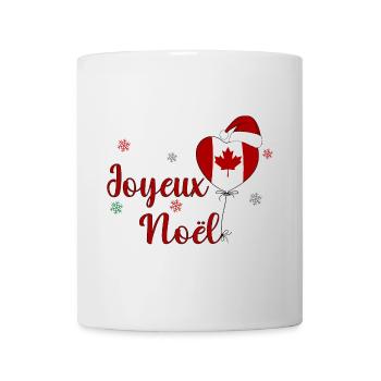 Joyeux Noel Canada Flag Heart - Mug - white - Front