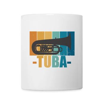 Tuba Vintage Musiker Instrument Geschenk - Tasse - Weiß - Vorne
