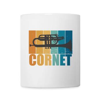 Cornet Vintage Musician Instrument Gift - Mug - white - Front
