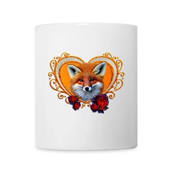 Wonderful fox head with heart - Mug - white - Front