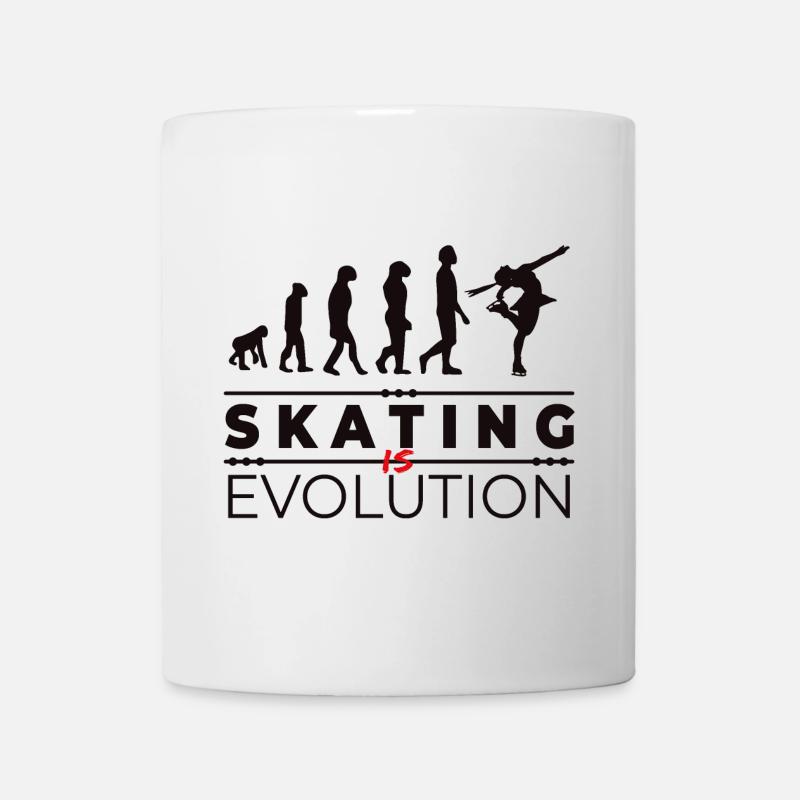 Skating is evolution - Message Humor Parodie - Tasse - Weiß