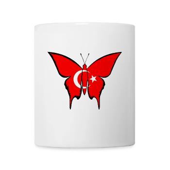 Drapeau de la dinde papillon - Mug blanc - blanc - Devant