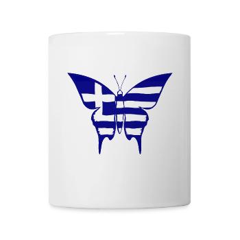 Griechenland Flagge Schmetterling - Tasse - Weiß - Vorne