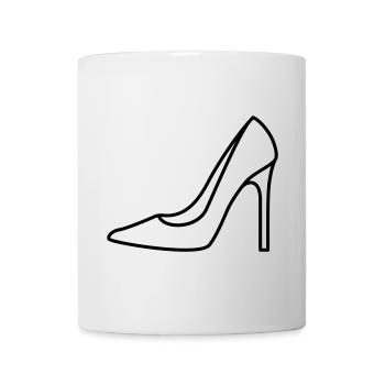 High Heel Icon Shoe Women Women Contour Customizable - Mug - white - Front
