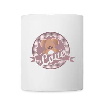 Etikett in Altrosa mit niedlichen Hase und Liebe - Tasse - Weiß - Vorne
