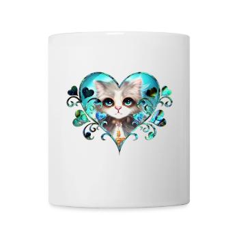 Cute fluffy little cat - Mug - white - Front
