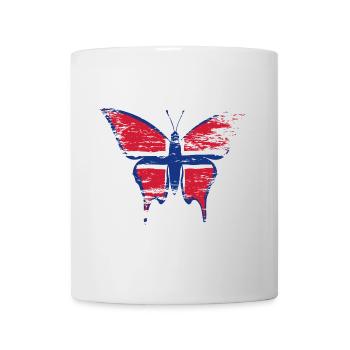 Norwegen Flagge Schmetterling blau - Tasse - Weiß - Vorne