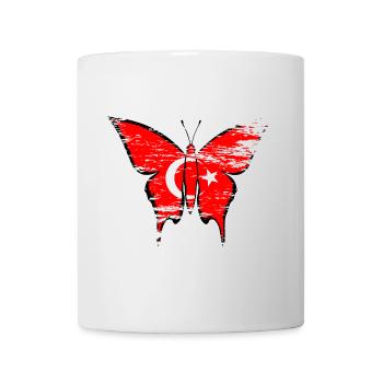 Drapeau de la Turquie papillon utilisé - Mug blanc - blanc - Devant