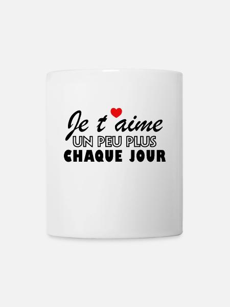 Message Je t'aime un peu plus chaque jour - Mug blanc - blanc