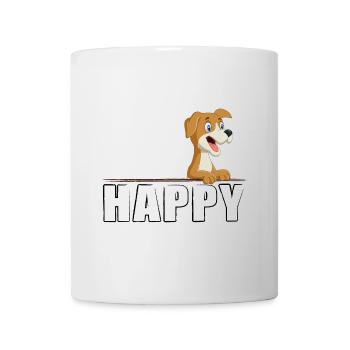 Dog Dog Puppy HAPPY - Mug - white - Front