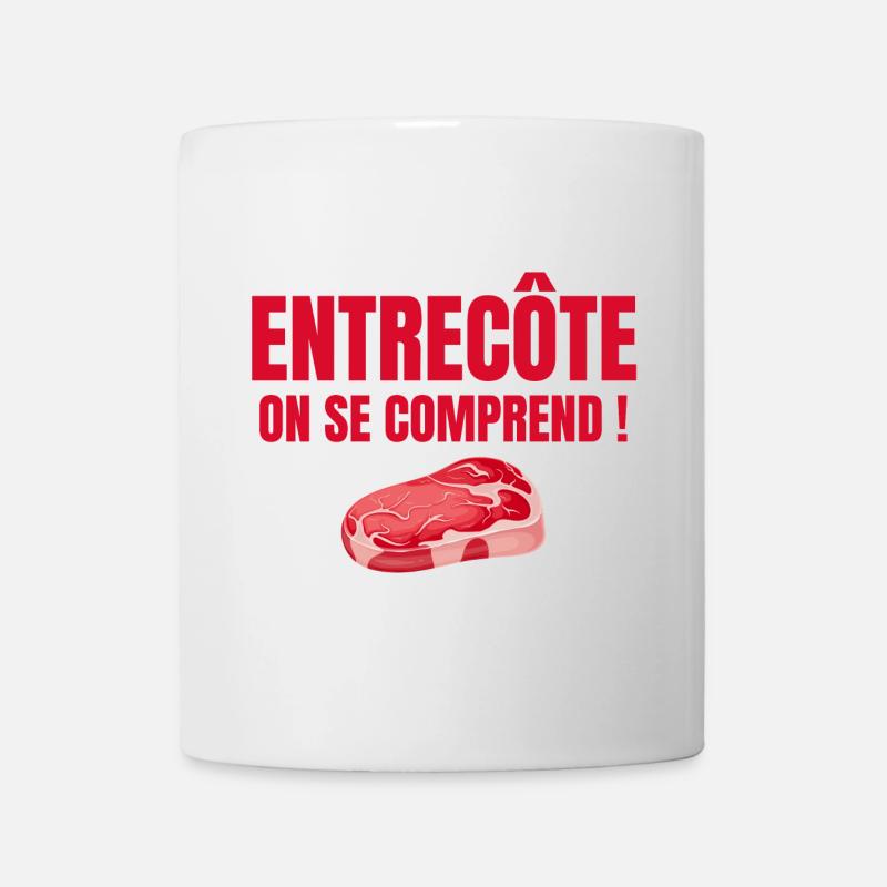 entrecôte, viande rouge, boucher - Mug blanc - blanc