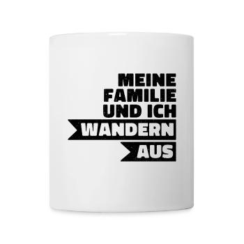 Wandern Aus – Großbuchstaben Kontrast - Tasse - Weiß - Vorne