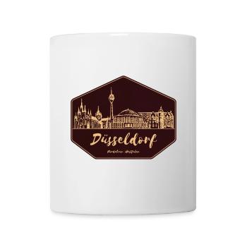 Düsseldorfer Skyline Badge - Tasse - Weiß - Vorne