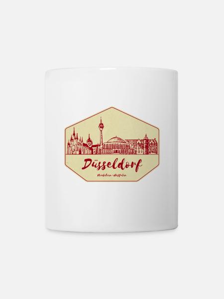 Düsseldorf Skyline Badge - Tasse - Weiß