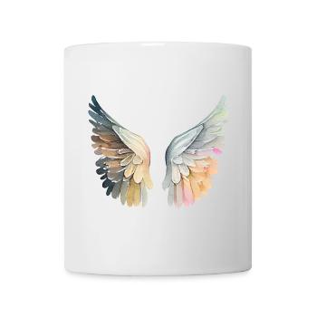 Kunstvolle pastellfarbene Engelsflügel - Tasse - Weiß - Vorne