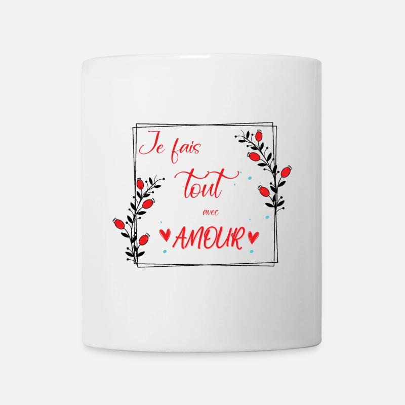 je fais tout avec amour - Mug blanc - blanc