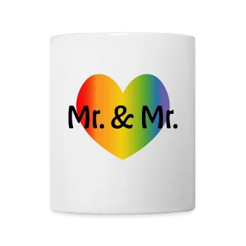 Rainbow Mr et Mr 2 cœur arc-en-ciel - Mug blanc - blanc - Devant