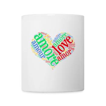 t-shirt love love love Liebe amor word cloud - Mug - white - Front