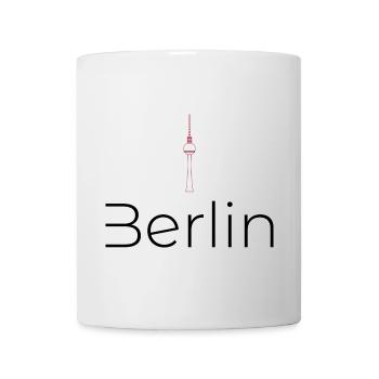Berliner Fernsehturm Silhouette - Tasse - Weiß - Vorne