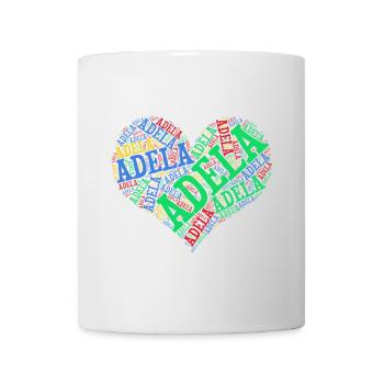 T-Shirt Adela Herz Wortwolke T-Shirt Geschenk - Tasse - Weiß - Vorne