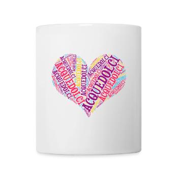T-Shirt Sicilia Acquedolci Wortwolke Herz - Tasse - Weiß - Vorne