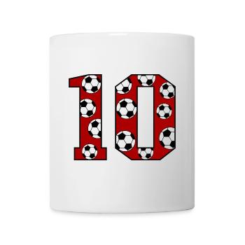 10th Birthday Football Red - Mug - white - Front