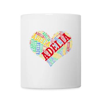 t-shirt Adelia word cloud coeur idée cadeau - Mug blanc - blanc - Devant