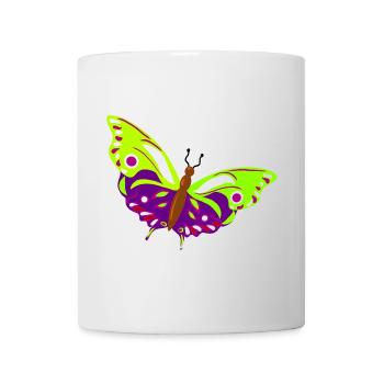 Multicolored butterfly illustration - Mug - white - Front
