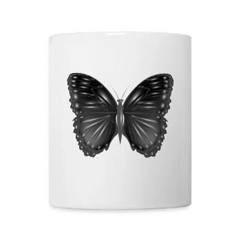 Papillon fantaisie noir avec reflets - Mug blanc - blanc - Devant