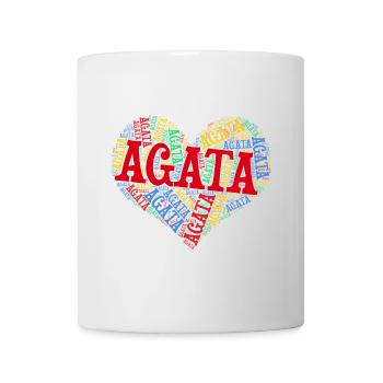 t-shirt Agata word cloud heart t-shirt - Mug - white - Front
