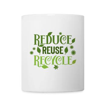 Reduzieren Sie die Wiederverwendung Recyceln - Tasse - Weiß - Vorne