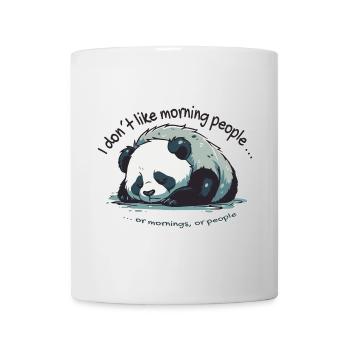 I Don't Like Morning People Panda Saying - Mug - white - Front